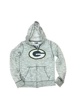 NFL Team Apparel Greenbay Packers Full Zip Gray Hoodie Women Size Small Football